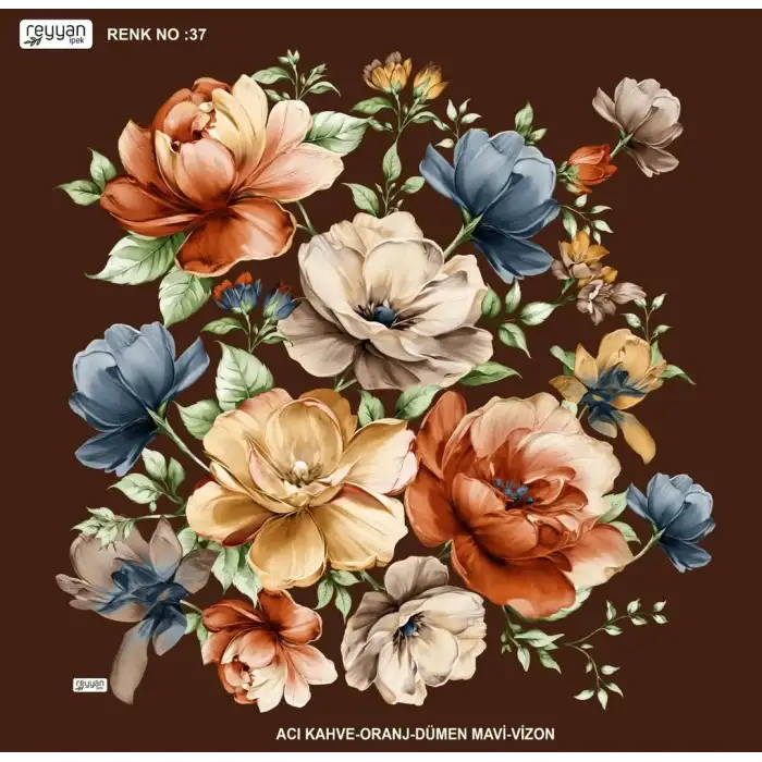 Reyyan İpek 100 cm Desenli Oyalık Yazma (ryyn-456-28)