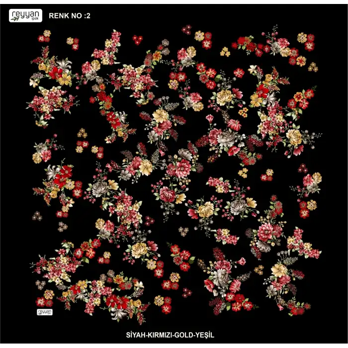 Reyyan İpek 100 cm Desenli Oyalık Yazma (ryyn-457-01)