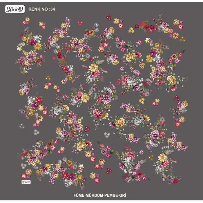 Reyyan İpek 100 cm Desenli Oyalık Yazma (ryyn-457-13)