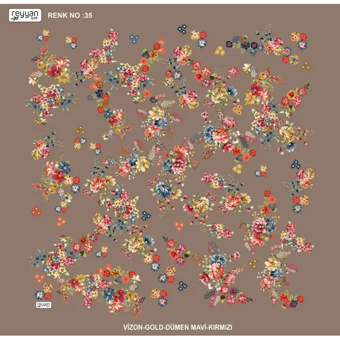 Reyyan İpek 100 cm Desenli Oyalık Yazma (ryyn-457-14)