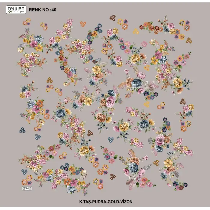 Reyyan İpek 100 cm Desenli Oyalık Yazma (ryyn-457-15)