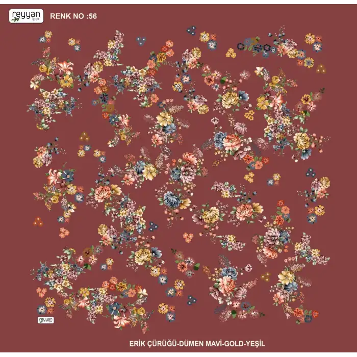 Reyyan İpek 100 cm Desenli Oyalık Yazma (ryyn-457-16)