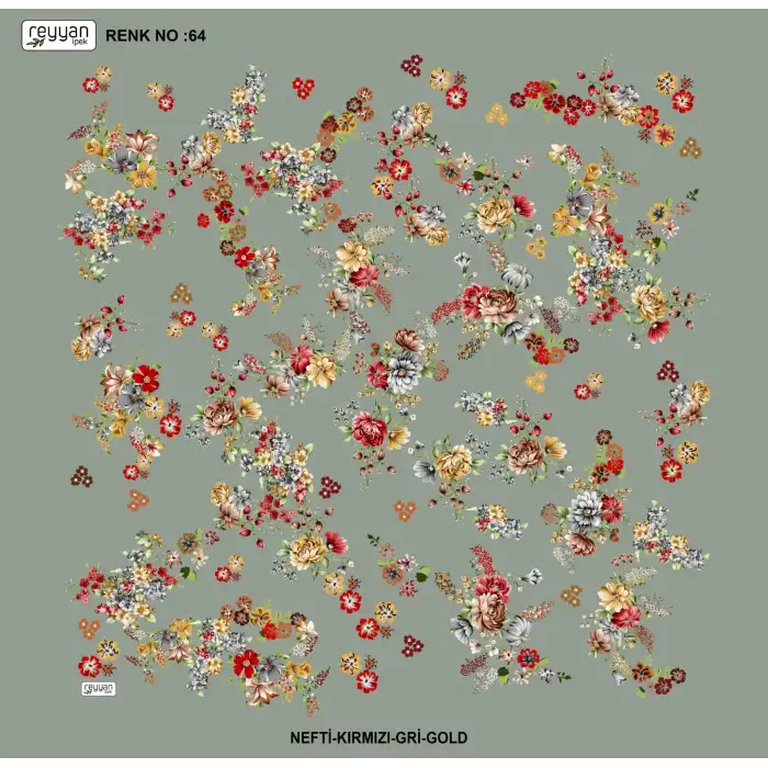 Reyyan İpek 100 cm Desenli Oyalık Yazma (ryyn-457-18)
