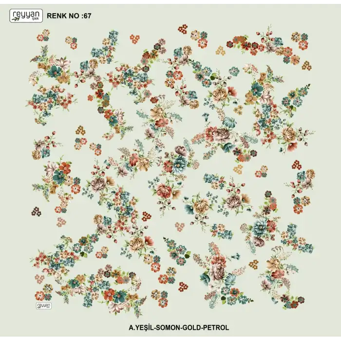 Reyyan İpek 100 cm Desenli Oyalık Yazma (ryyn-457-21)