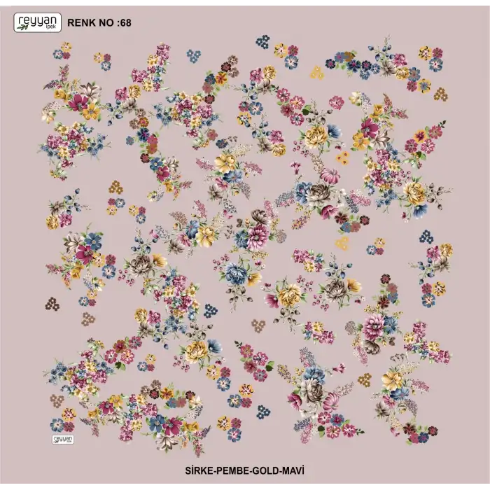 Reyyan İpek 100 cm Desenli Oyalık Yazma (ryyn-457-22)