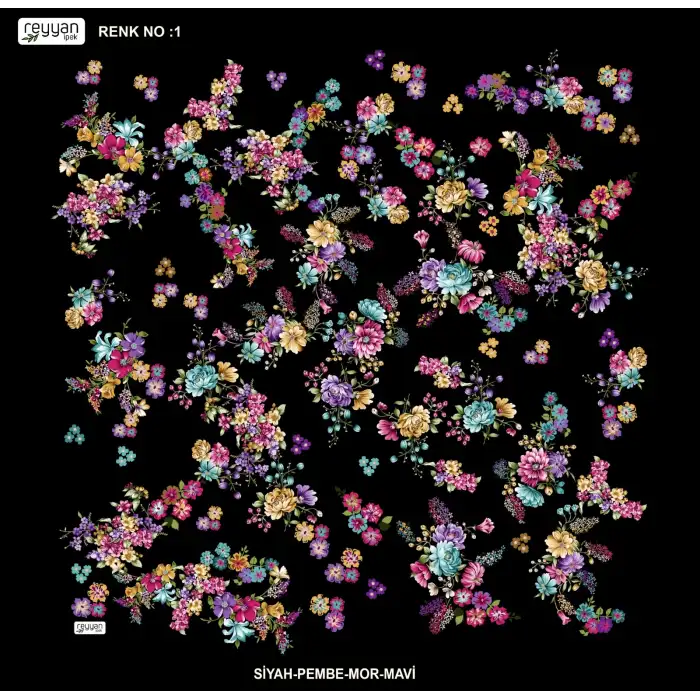 Reyyan İpek 100 cm Desenli Oyalık Yazma (ryyn-457-23)