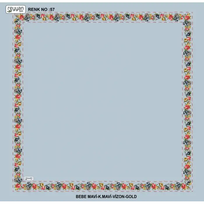 Reyyan İpek 100 cm Desenli Oyalık Yazma (ryyn-458-05)