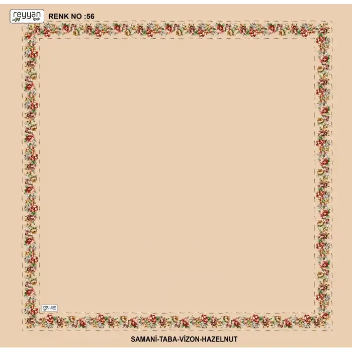 Reyyan İpek 100 cm Desenli Oyalık Yazma (ryyn-458-06)