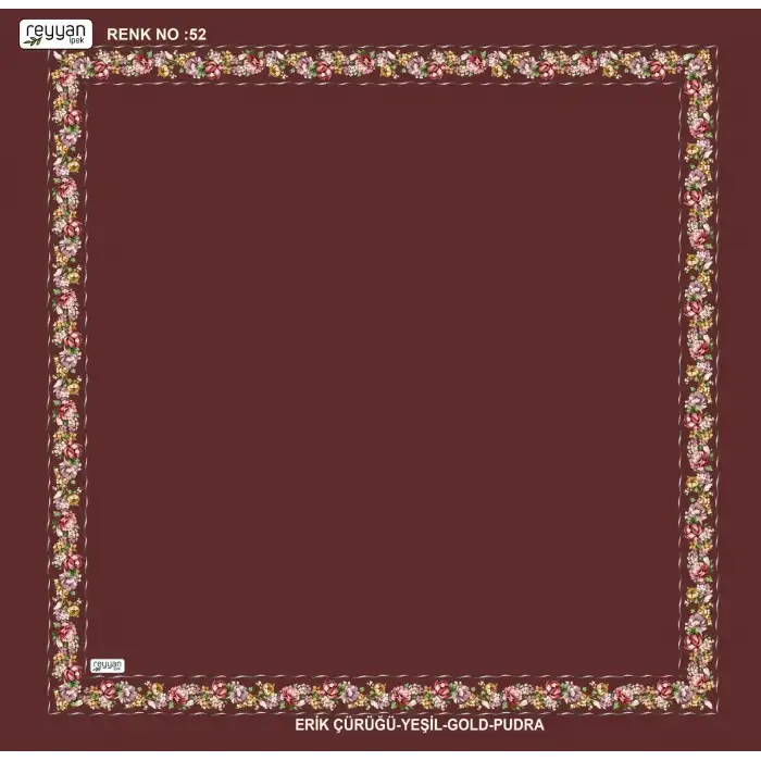 Reyyan İpek 100 cm Desenli Oyalık Yazma (ryyn-458-09)