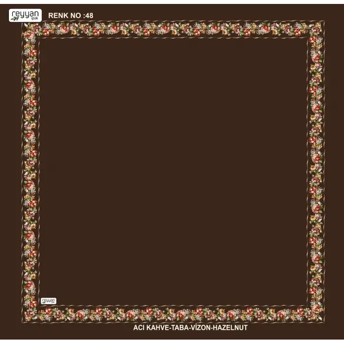 Reyyan İpek 100 cm Desenli Oyalık Yazma (ryyn-458-12)