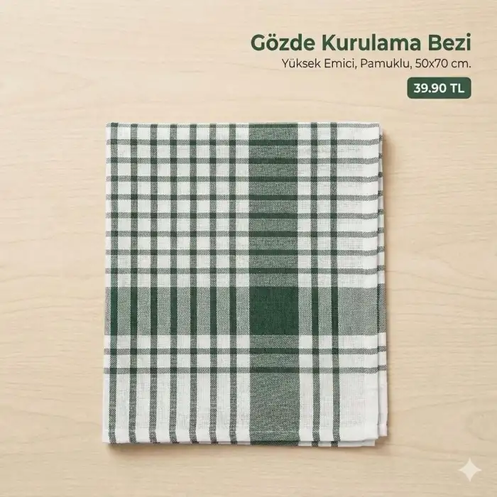 Gözde 50x70 cm Kurulama Bezi Yeşil - KB04