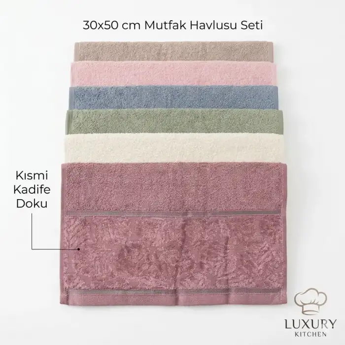 Eray 30x50 cm Kısmi Kadife Mutfak Havlusu (12 ADET) -eray01