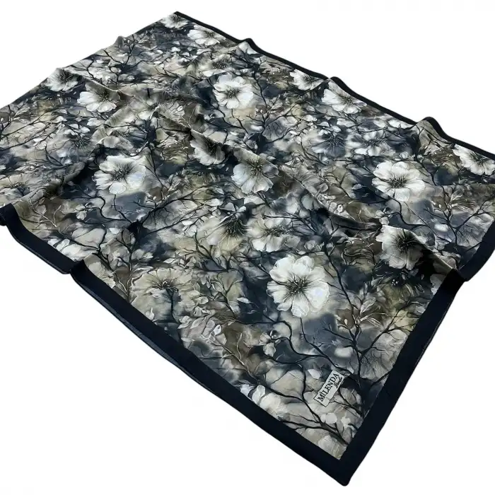 Desenli Bambu Kraş Şal -(DBK03-11)