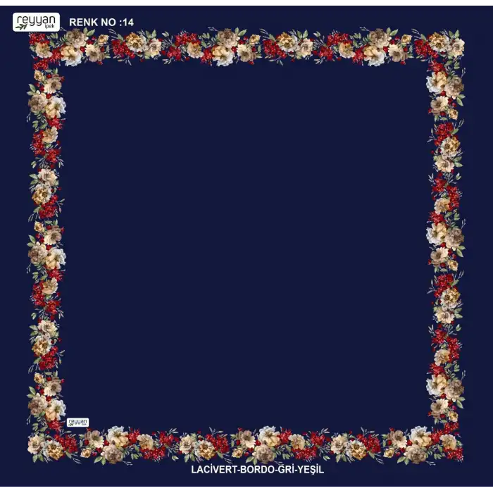 Reyyan İpek 100 cm Desenli Oyalık Yazma (ryyn-459-27)