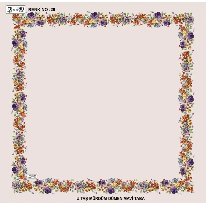 Reyyan İpek 100 cm Desenli Oyalık Yazma (ryyn-459-26)