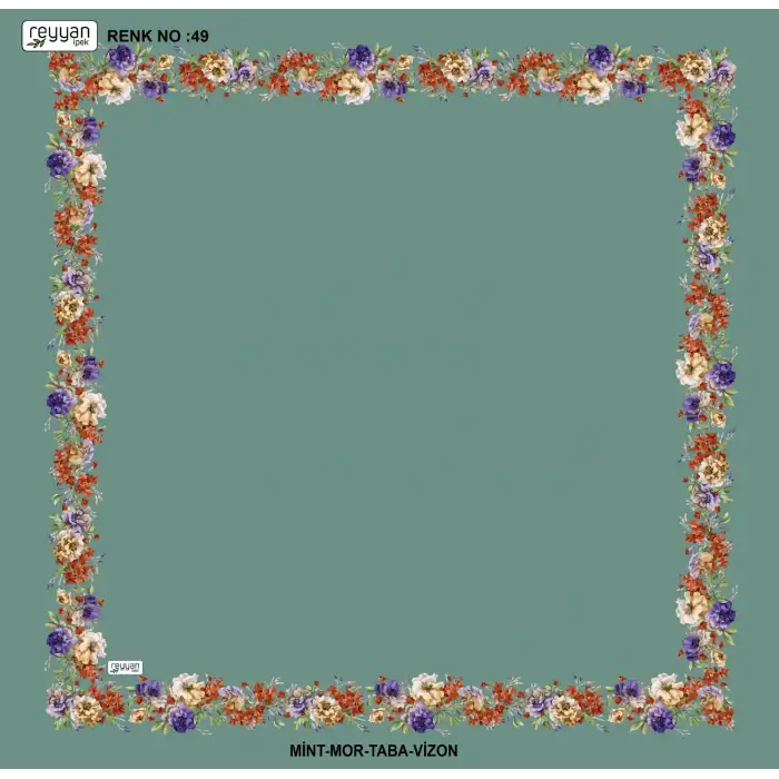 Reyyan İpek 100 cm Desenli Oyalık Yazma (ryyn-459-24)