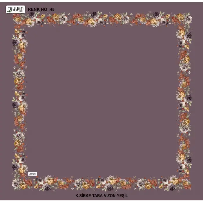 Reyyan İpek 100 cm Desenli Oyalık Yazma (ryyn-459-22)