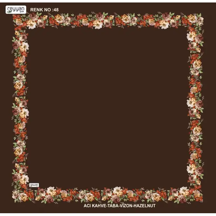 Reyyan İpek 100 cm Desenli Oyalık Yazma (ryyn-459-21)