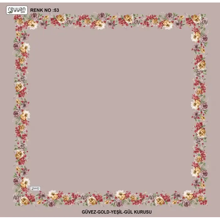 Reyyan İpek 100 cm Desenli Oyalık Yazma (ryyn-459-20)