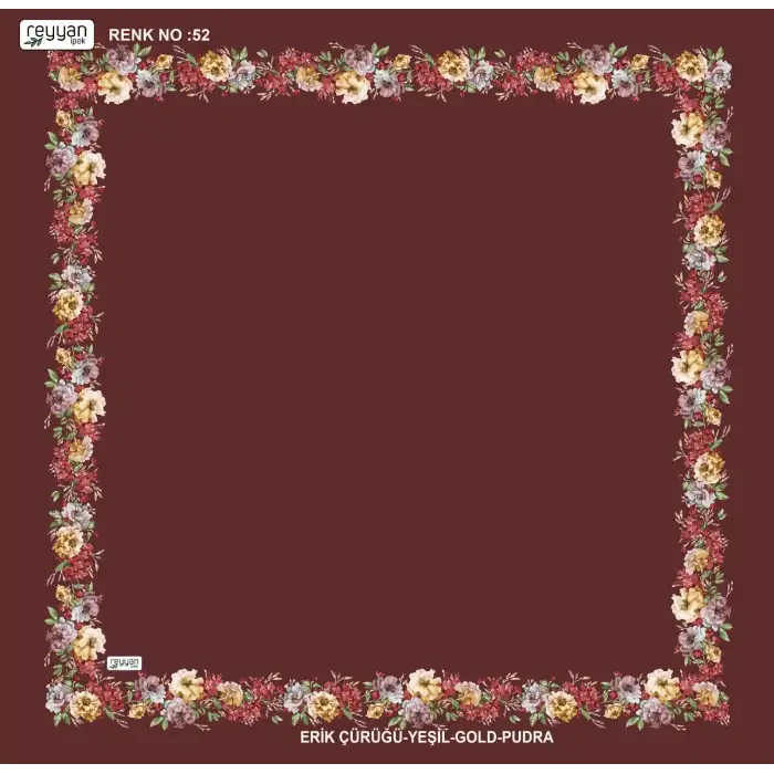 Reyyan İpek 100 cm Desenli Oyalık Yazma (ryyn-459-19)