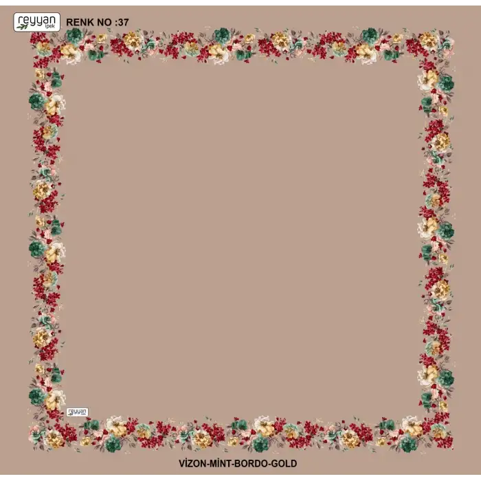 Reyyan İpek 100 cm Desenli Oyalık Yazma (ryyn-459-16)