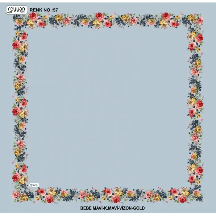 Reyyan İpek 100 cm Desenli Oyalık Yazma (ryyn-459-15)