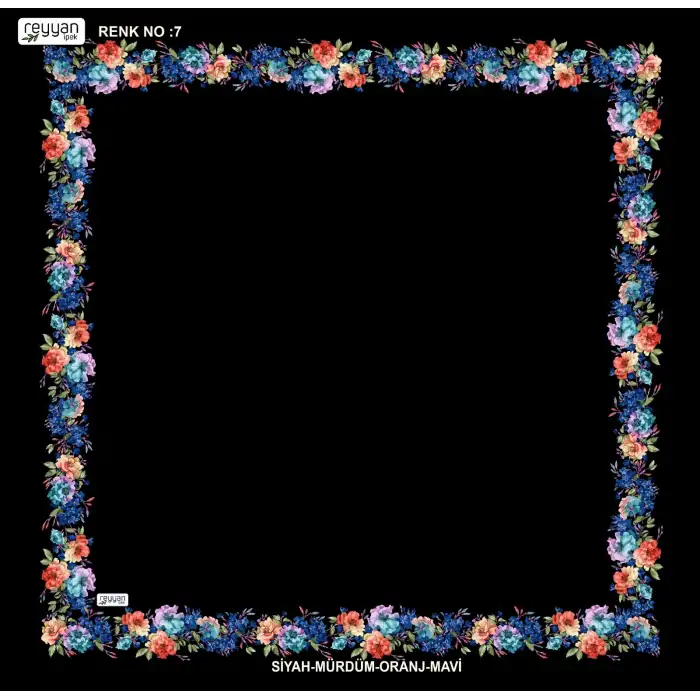 Reyyan İpek 100 cm Desenli Oyalık Yazma (ryyn-459-12)