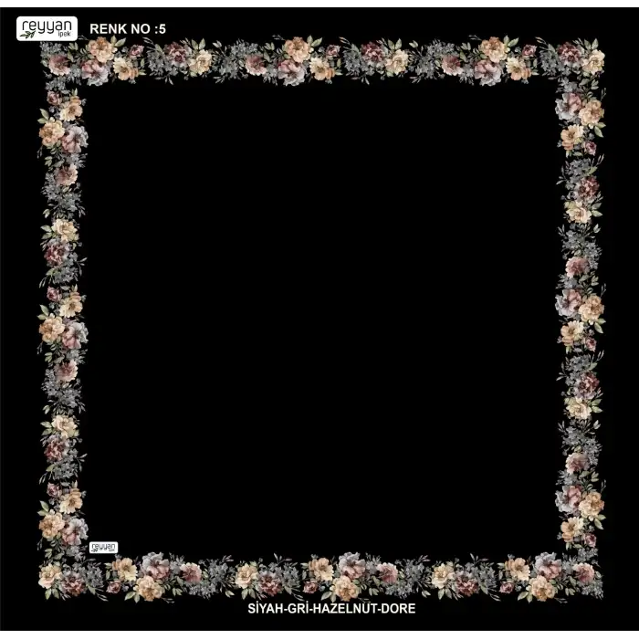 Reyyan İpek 100 cm Desenli Oyalık Yazma (ryyn-459-07)