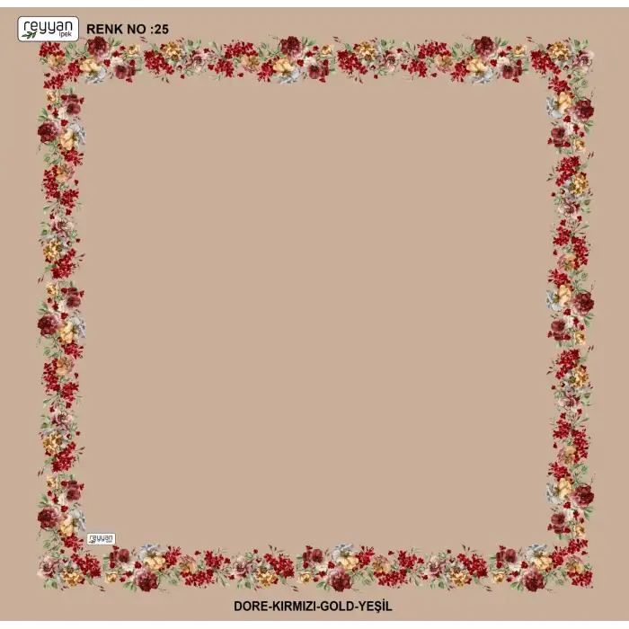 Reyyan İpek 100 cm Desenli Oyalık Yazma (ryyn-459-06)