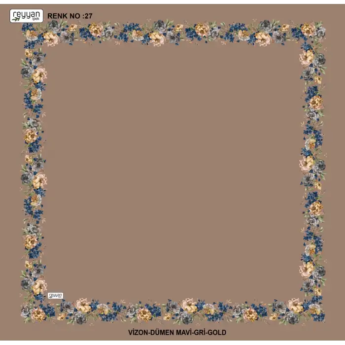 Reyyan İpek 100 cm Desenli Oyalık Yazma (ryyn-459-04)