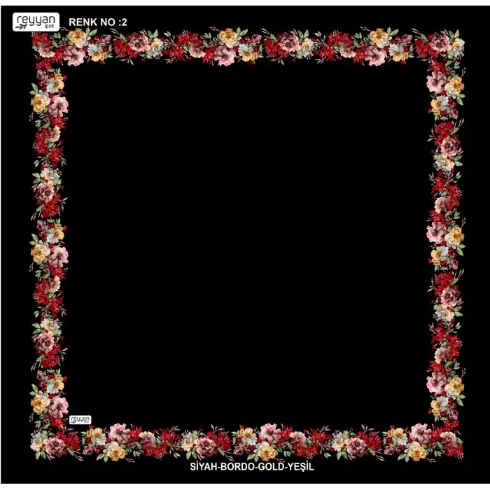 Reyyan İpek 100 cm Desenli Oyalık Yazma (ryyn-459-02)