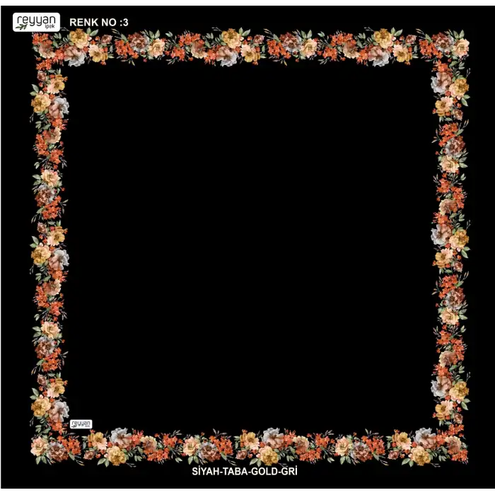 Reyyan İpek 100 cm Desenli Oyalık Yazma (ryyn-459-01)
