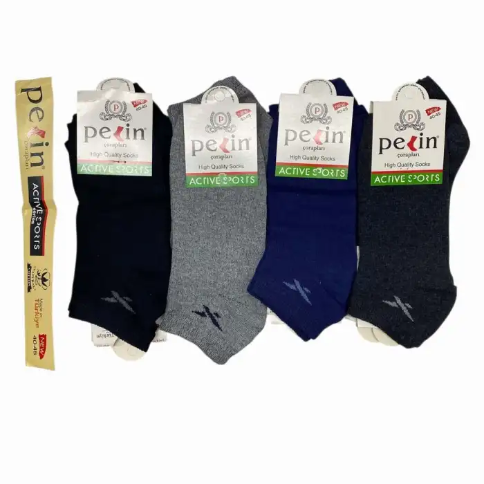 Pelin Erkek Patik Çorap 12 Adet-(EPÇ01-02)