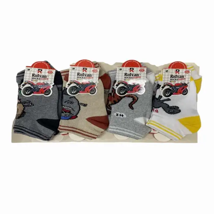 Erkek Çocuk Patik Çorap (5-6 Yaş) - (12 Adet) - (REP01-04)