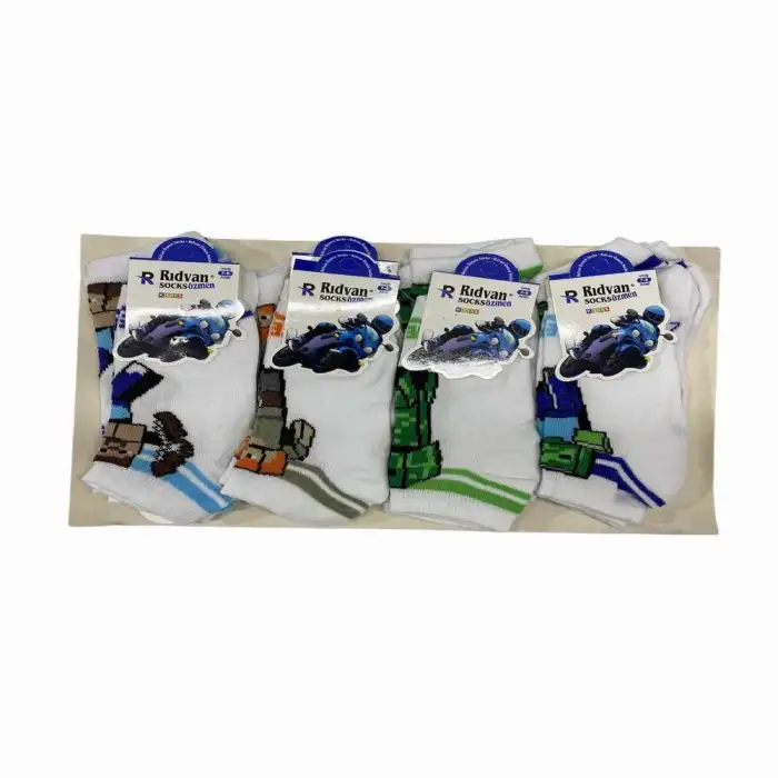 Erkek Çocuk Patik Çorap (7-8 Yaş) - (12 Adet) - (REP01-05)