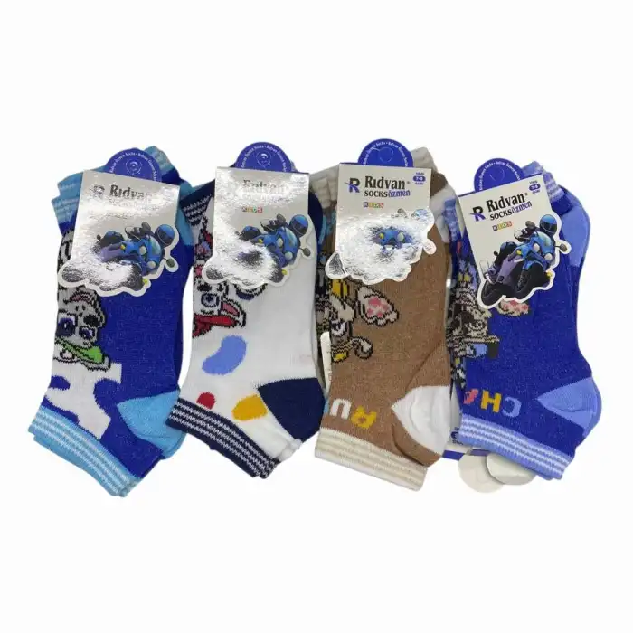 Erkek Çocuk Patik Çorap (7-8 Yaş) - (12 Adet) - (REP01-06)