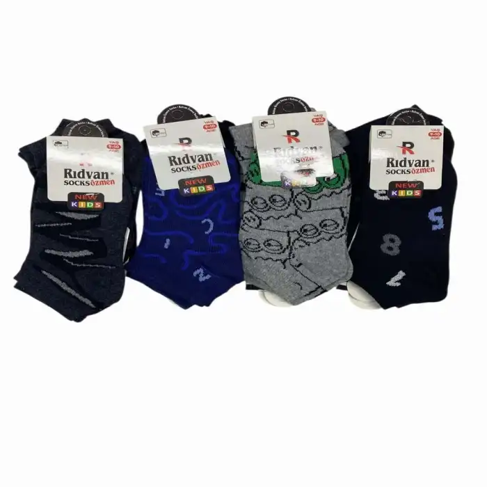 Erkek Çocuk Patik Çorap (9-10 Yaş) - (12 Adet) - (REP01-10)