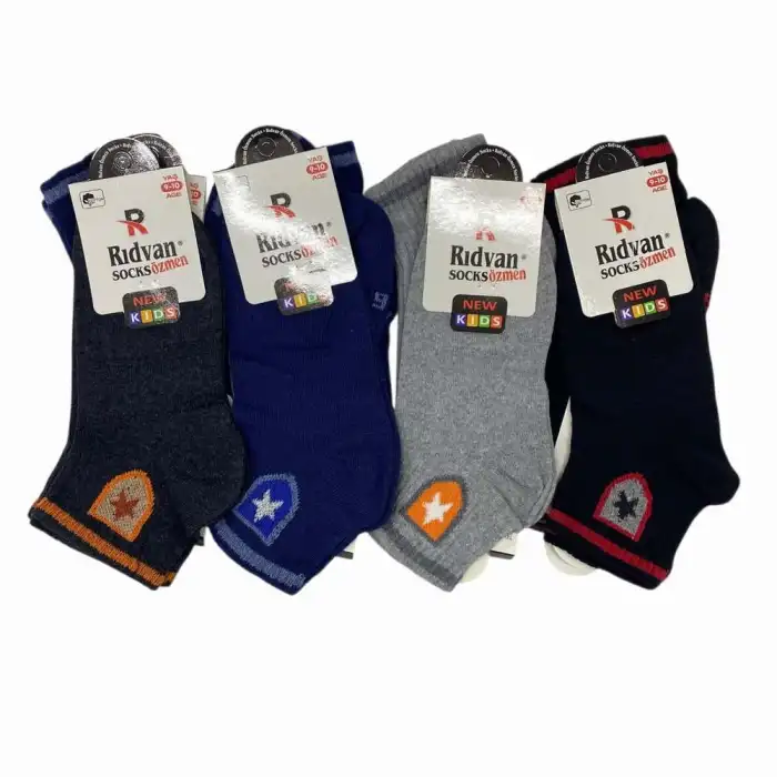 Erkek Çocuk Patik Çorap (9-10 Yaş) - (12 Adet) - (REP01-09)