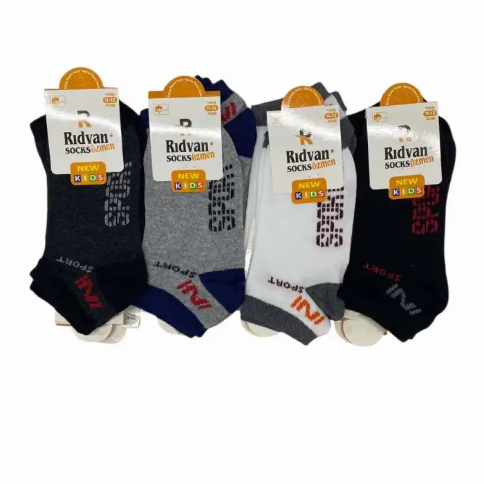 Erkek Çocuk Patik Çorap (11-12 Yaş) - (12 Adet) - (REP01-11)