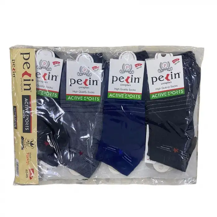 Pelin Erkek Patik Çorap 12 Adet-(EPÇ01-05)