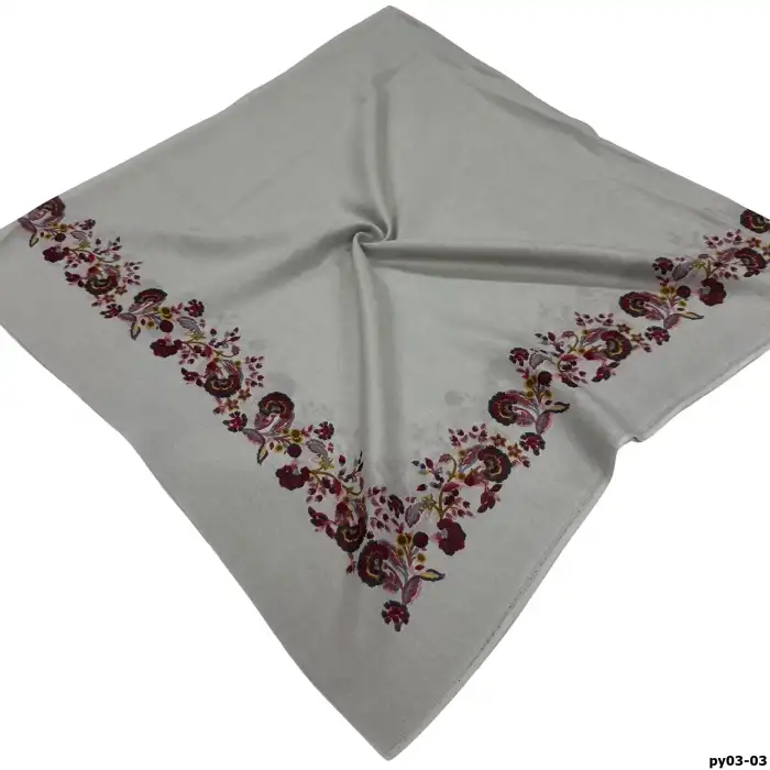 Altınel İpek Polyester Ortası Boş Oyalık Yazma 100 cm - (PY03-03)