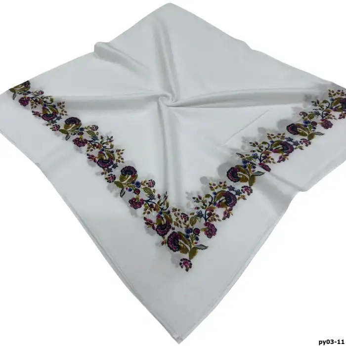 Altınel İpek Polyester Ortası Boş Oyalık Yazma 100 cm - (PY03-11)