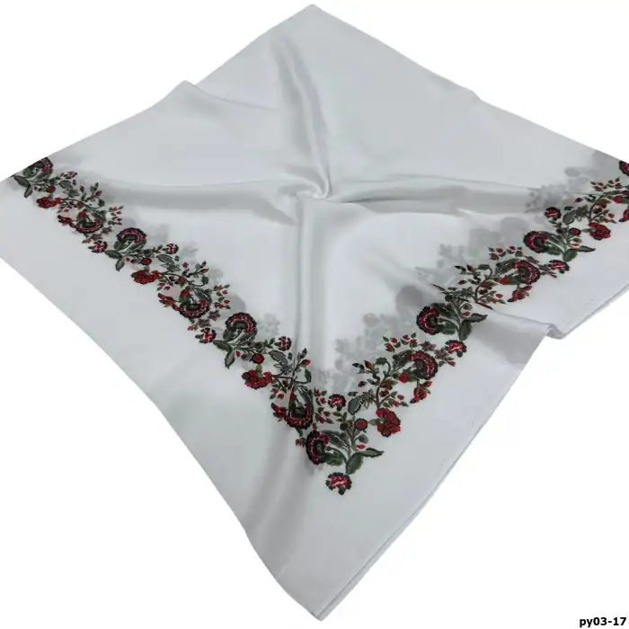 Altınel İpek Polyester Ortası Boş Oyalık Yazma 100 cm - (PY03-17)