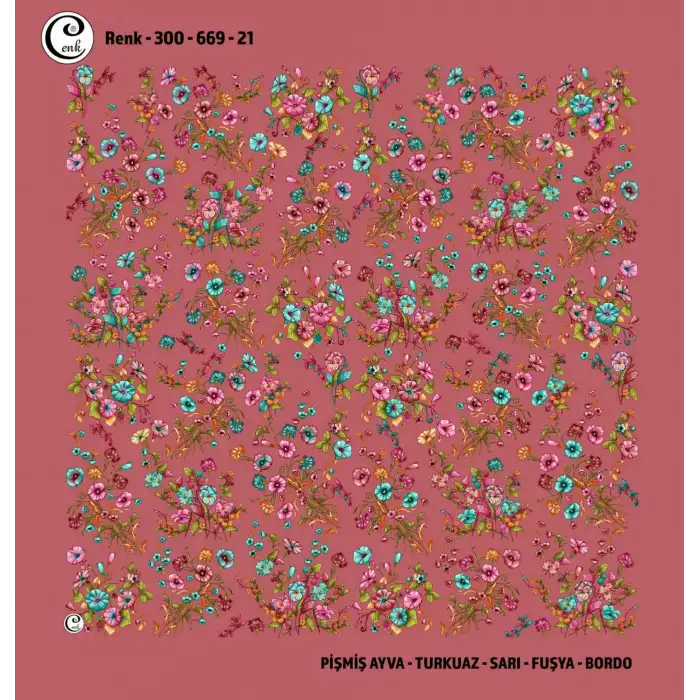 Cenk 100 cm Desenli Oyalık Yazma (Cnk-669-21)