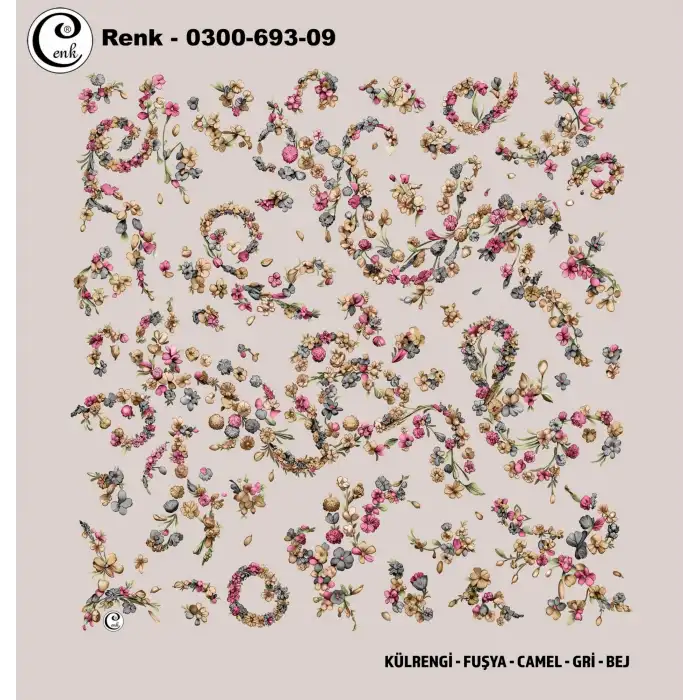 Cenk 100 cm Desenli Oyalık Yazma (Cnk-693-09)