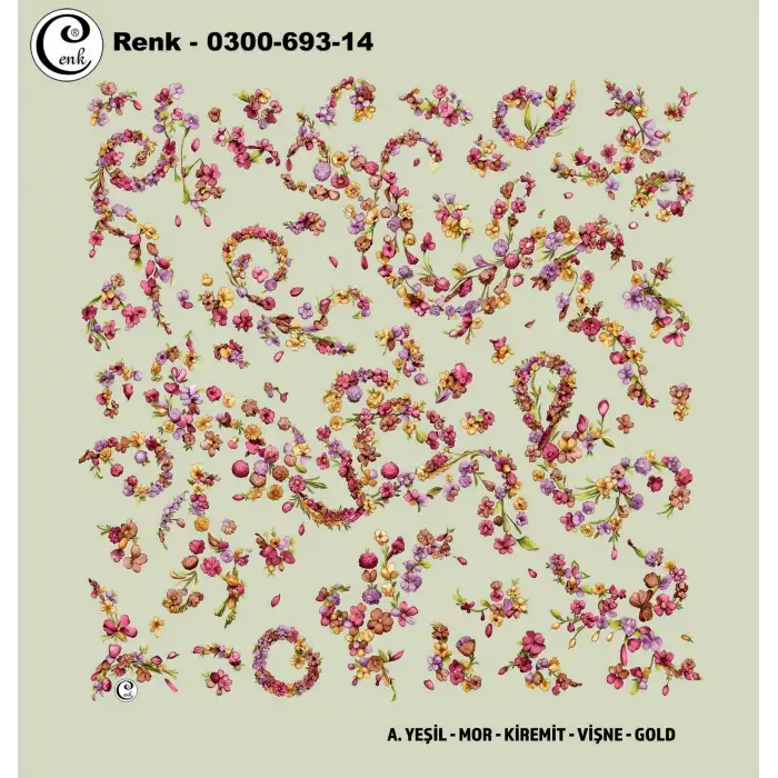 Cenk 100 cm Desenli Oyalık Yazma (Cnk-693-14)