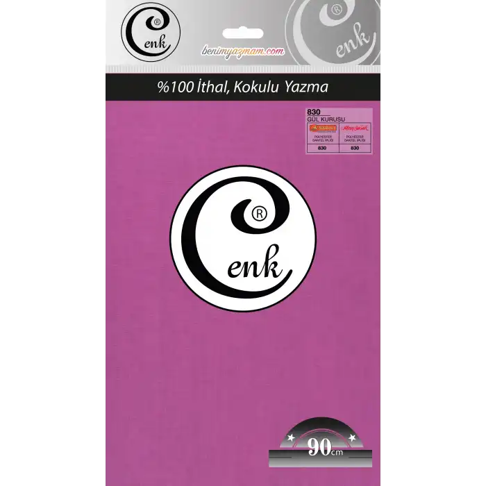 Cenk Yazma 90cm Düz Gül Kurusu Tekli Poşet Yazma (90cm-830)