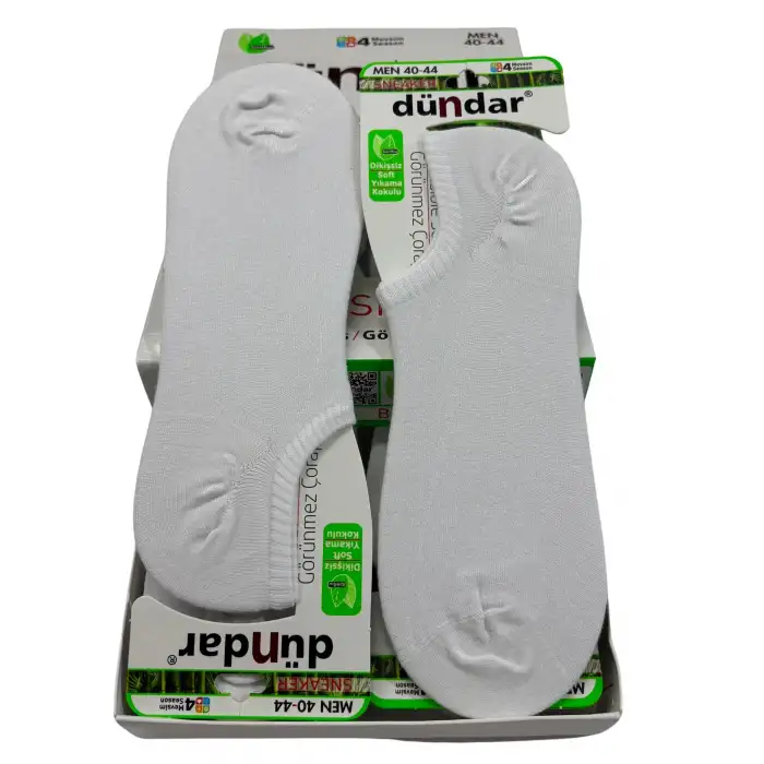 Dündar Erkek Bambu Sneaker Çorap Beyaz 6lı (eb02-01)