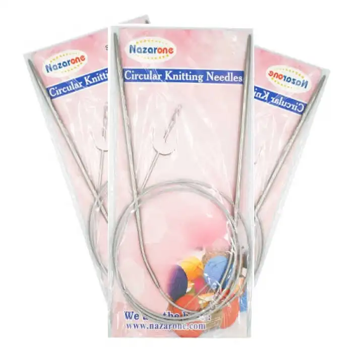Nazarone Çelik Misinalı 100 cm Örgü Şiş No:4 (ab01-07)