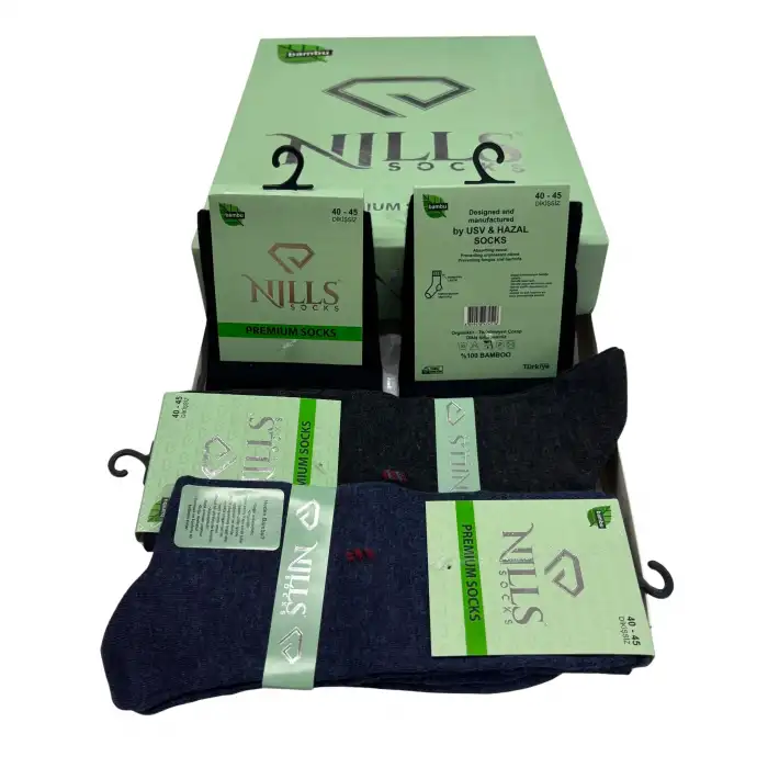 Nilss Erkek Bambu Soket Çorap Karışık Renk 6lı (eb09-01)